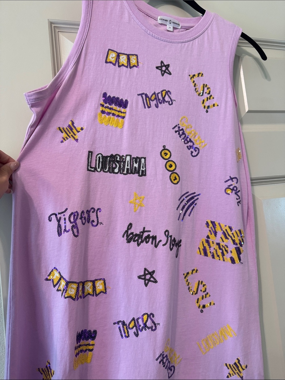 LSU Tigers sequin dress - lavender - Stewart Simmons - Picture 4 of 5